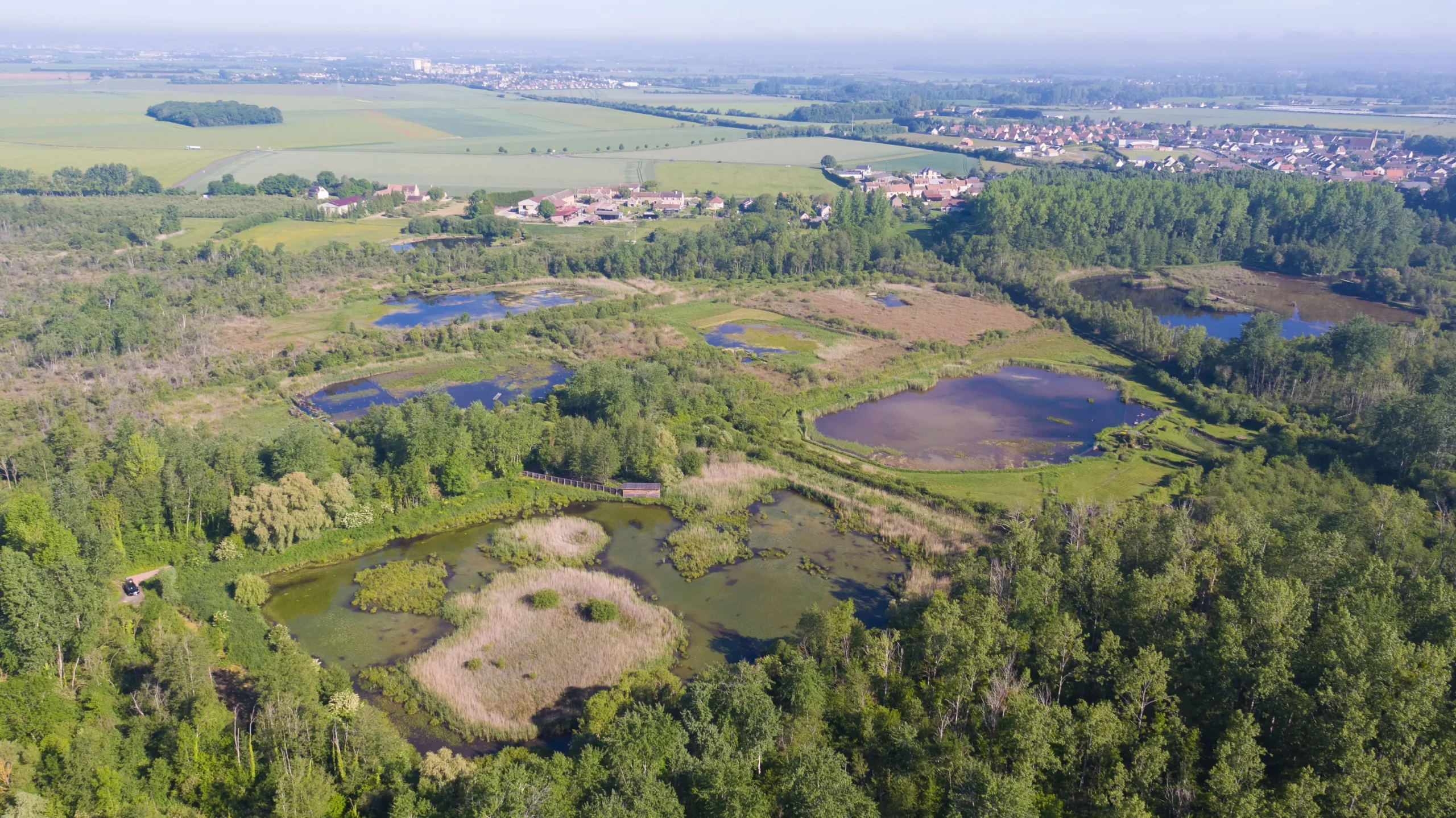 Vue aérienne des marais © CEN Normandie